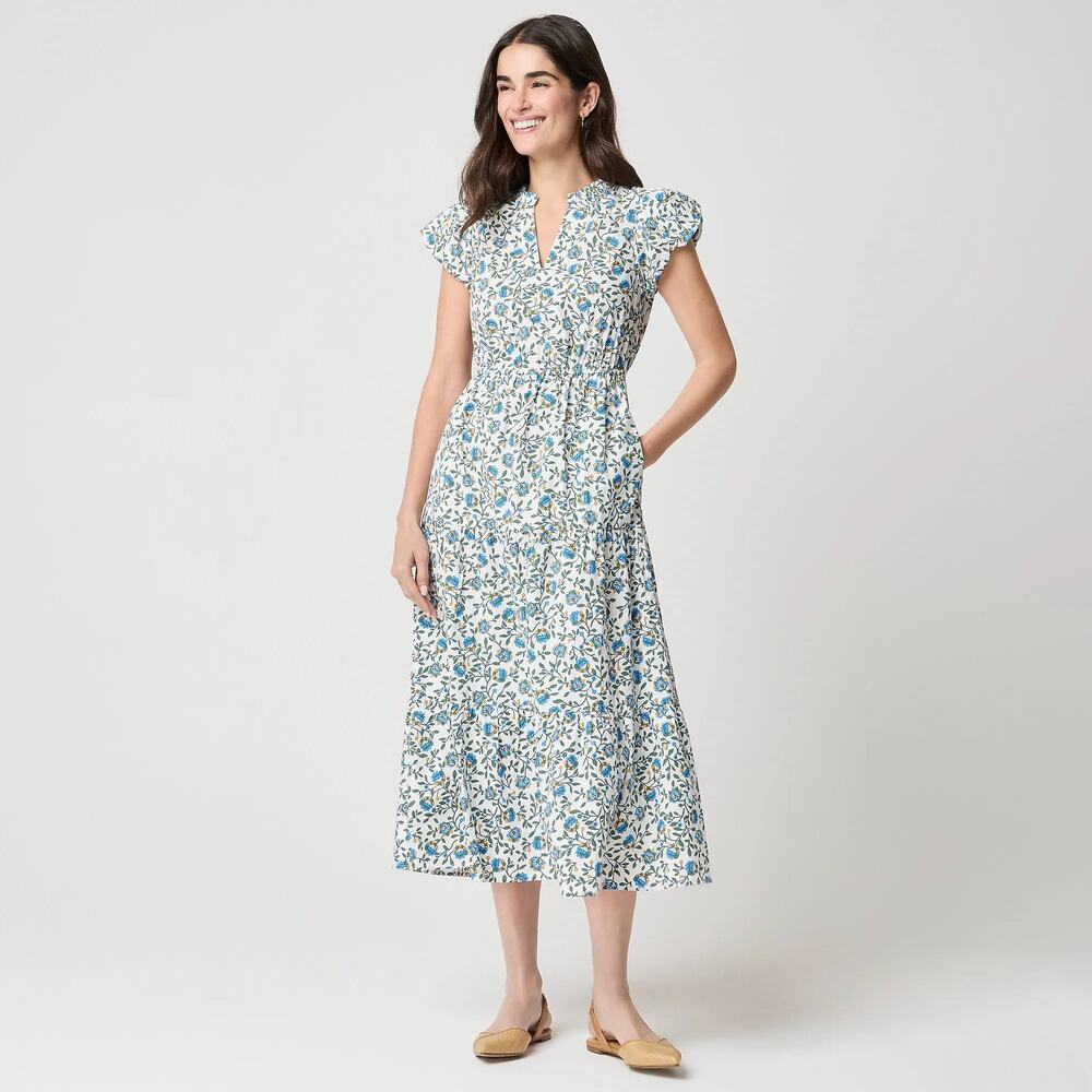NWT J Crew Factory Willa Midi Floral Dress Size 8